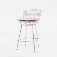 2010s Bertoia Counter Stool 426C by Harry Bertoia for Knoll in Chrome with Red Seat Pads 1x Available Fashion