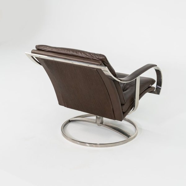 1998 Pair of 455 Series Lounge Chairs by Gardner Leaver and John Portman for Steelcase in Brown Leather Hot on Sale