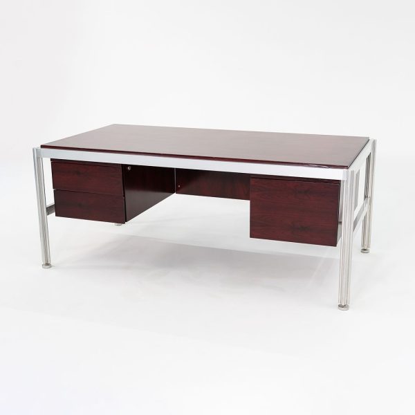 C. 1970 Rosewood Executive Desk by Georges Ciancimino for Mobilier International France Sale