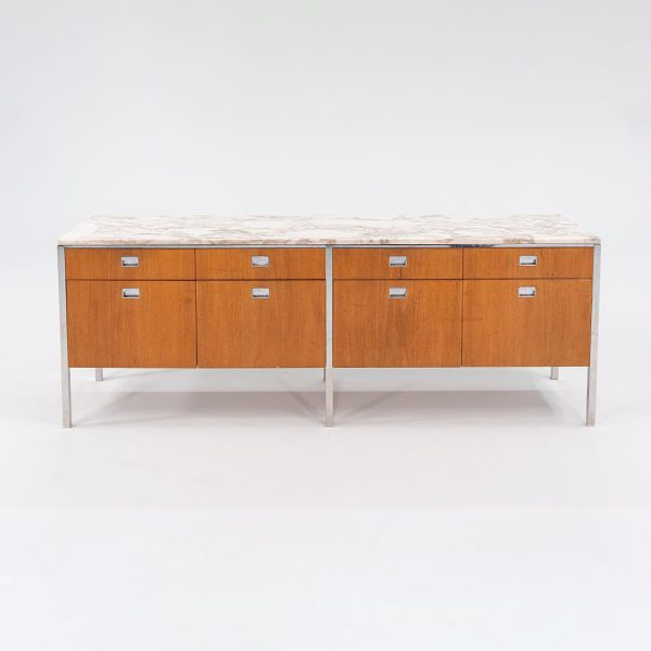 1960s Four Position Credenza Cabinet by Gordon Bunshaft and Davis Allen of SOM Design in Teak with Marble Top Hot on Sale