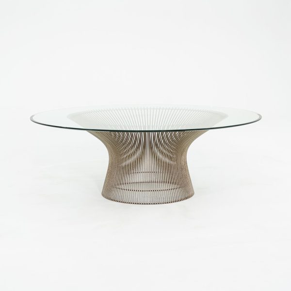 1960s Warren Platner for Knoll 36  Round Coffee Table in Steel and Glass Online now