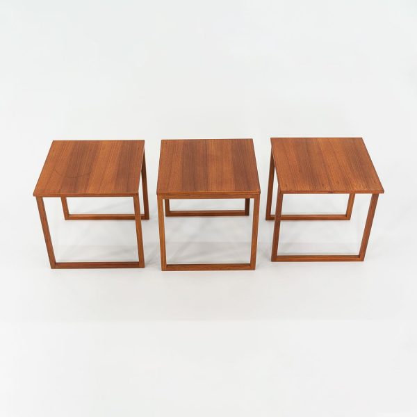 1960s Set of Three Kai Kristiansen for Vildbjerg Mobelfabrik Nesting End   Side Tables in Teak Model 33 Online now