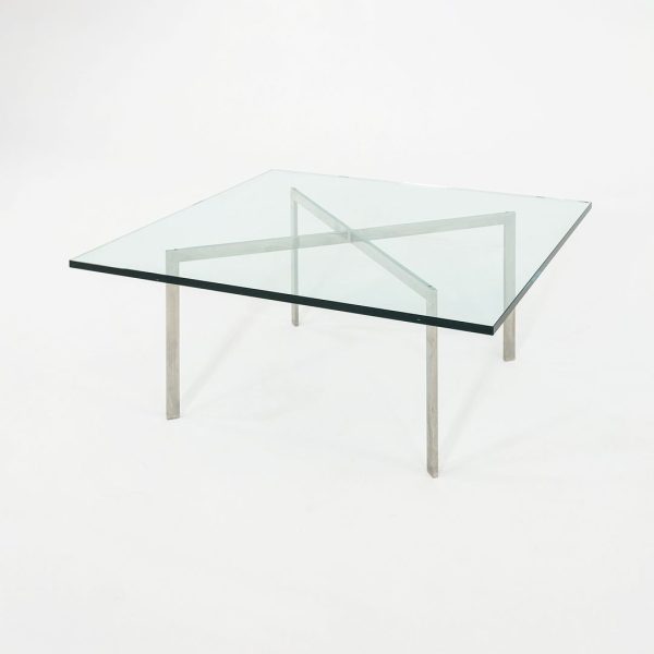 1960s Barcelona Coffee Table by Mies van der Rohe for Knoll in Glass and Stainless Steel Fashion