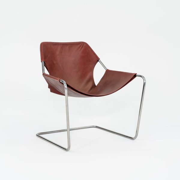 2000s Paulistano Red Brown Leather and Chrome Lounge Armchair by Paulo Mendes Da Rocha for Objekto Supply