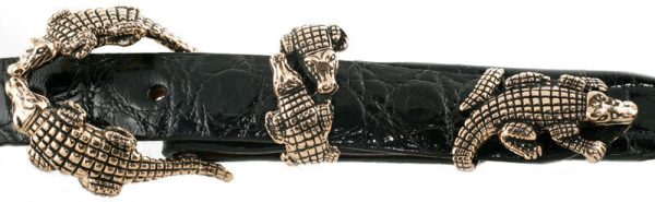 Alexander Kalifano Ancient Bronze 1  Crocodiles  Belt Buckle Cheap