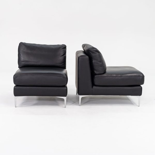 2016 Pair of Nicoletti Lounge Chairs by Giuseppe Nicoletti for Design Within Reach in Black Leather Online