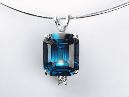 London Blue Topaz and CZ Pendant Online Sale