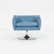 2010s D Urso Swivel Chair, Model 2165 by Joe D Urso for Knoll in Blue Leather 6x Available For Sale