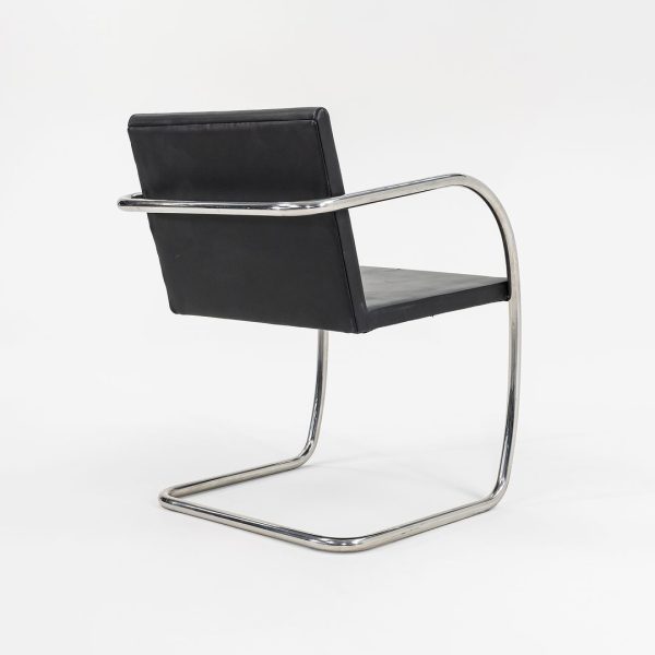 1990s Tubular Brno Armchair, Model 245A by Mies van der Rohe for Knoll Steel, Foam, Leather, Wood Online now