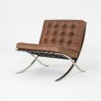 1990 Knoll Barcelona Lounge Chairs by Mies van der Rohe in Brown Leather and Stainless Model 250LS 4x Available Sale