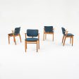 C. 1949 Set of Four Knoll Domus Dining Chairs by Ilmari Tapiovaara for with New Blue Fabric Fashion