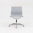 2010s Aluminum Group Armless Side Chair by Ray and Charles Eames for Herman Miller in Blue Grey Leather Online Hot Sale