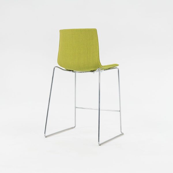 2010s Lievore Altherr Molina for Arper Catifa 46 Upholstered Counter Stool in Green Fabric 5x Available Discount