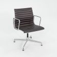 2012 Eames Aluminum Group Side Chair, EA108 by Ray and Charles Eames for Herman Miller in Brown Leather 12+ Available Discount