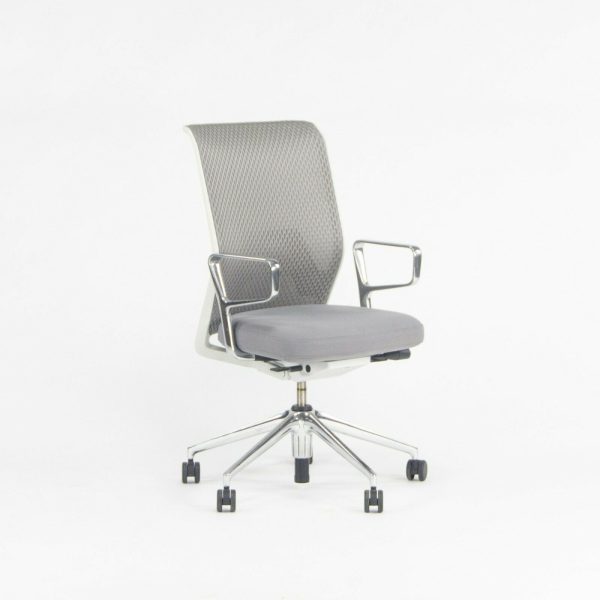 2015 Gray Vitra ID Mesh Desk Chairs by Antonio Citterio Polished Arms   Bases For Sale