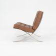 1990 Knoll Barcelona Lounge Chairs by Mies van der Rohe in Brown Leather and Stainless Model 250LS 4x Available Sale