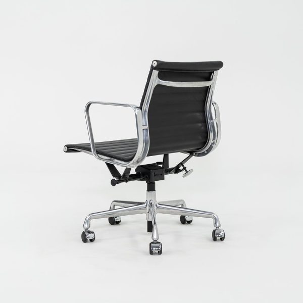 2010s Herman Miller Eames Aluminum Group Management Desk Chair in Black Leather 4x Available Online now