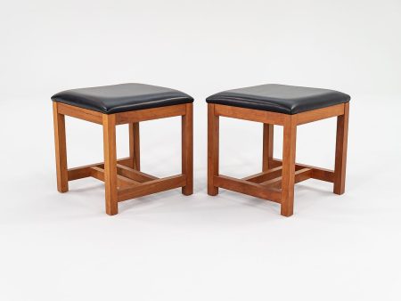 1990 Mission-Style Stool by Thomas Moser in Solid Cherry Hardwood Sets Available Hot on Sale