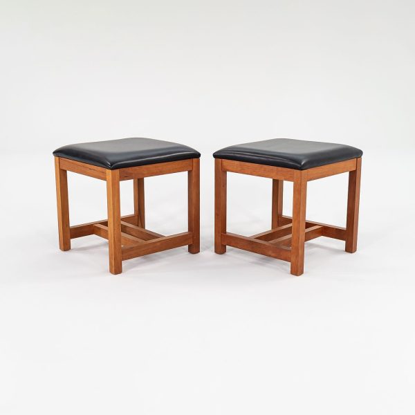 1990 Mission-Style Stool by Thomas Moser in Solid Cherry Hardwood Sets Available Hot on Sale