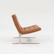 1960s Pair of CH28 Lounge Chairs by Nicos Zographos for Zographos Designs Ltd. in Cognac Leather and Stainless For Sale