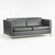 Lord Norman Foster Model 500 Black Leather 2 Seat Settee Sofa for Walter Knoll Cheap