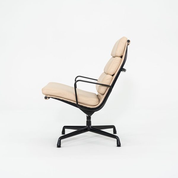 2010s Herman Miller Eames Soft Pad Lounge Chair with Black Frame and Tan Leather Supply