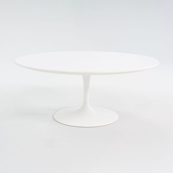 2016 Tulip Pedestal Coffee Table, Model 162TR by Eero Saarinen for Knoll in White Laminate 2x Available Online now