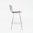 2010s Bertoia Counter Stool 426C by Harry Bertoia for Knoll in Chrome with Red Seat Pads 1x Available Fashion