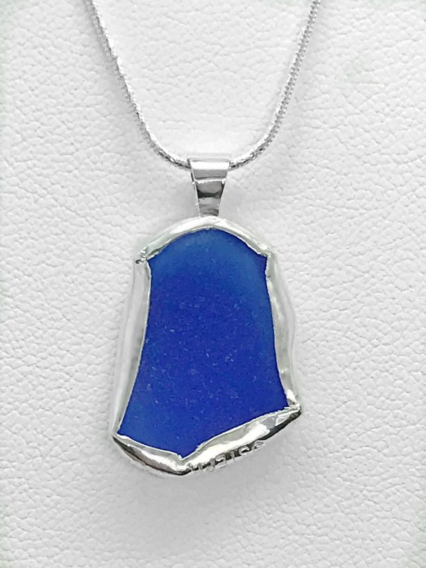 Beach Glass Cobalt Blue Sterling Silver Necklace Online