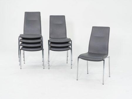 2013 Grey Stacking Kusch+Co Ona Plaza Dining   Side Chairs by Jorge Pensi with Aluminum Legs 8x Available For Sale