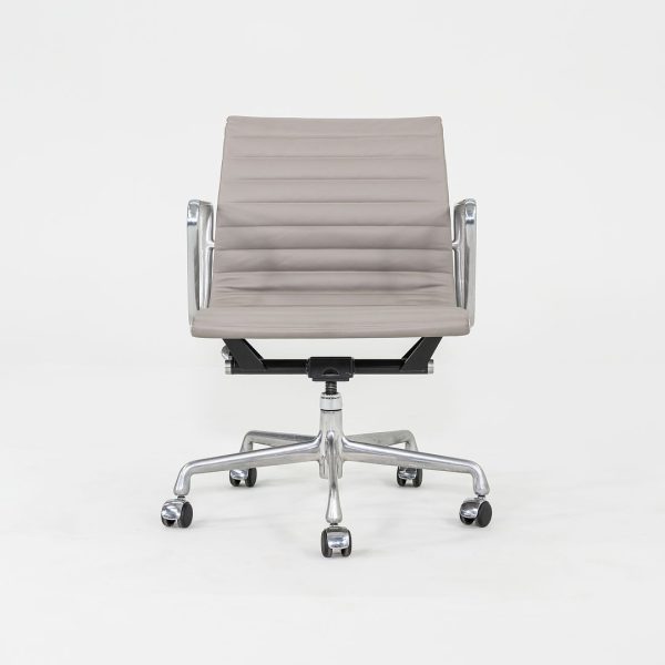 2010s Herman Miller Eames Aluminum Management Desk Chair in Grey Naugahyde For Cheap