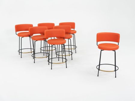 C. 2022 Grazia & Co Diiva Swivel Counter Stool in Orange 7x Available Sale