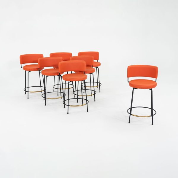 C. 2022 Grazia & Co Diiva Swivel Counter Stool in Orange 7x Available Sale