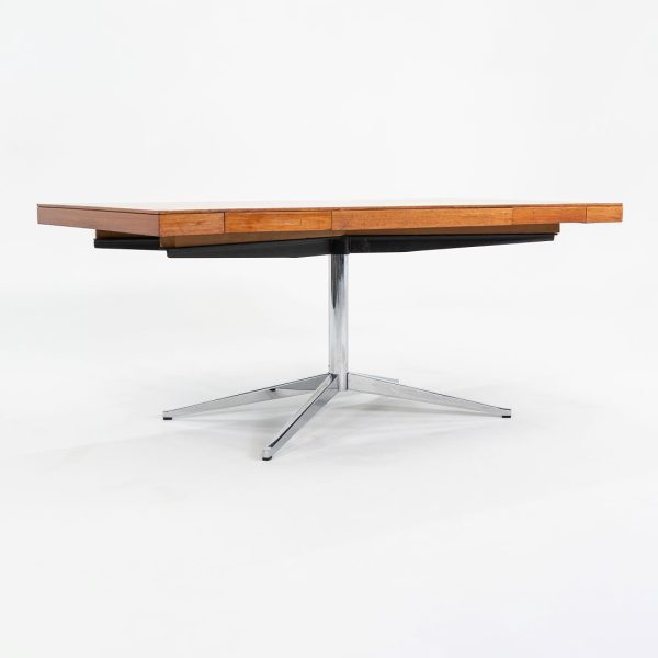 1960s Florence Knoll Partners Desk in Walnut and Chrome with Four Drawers Cheap