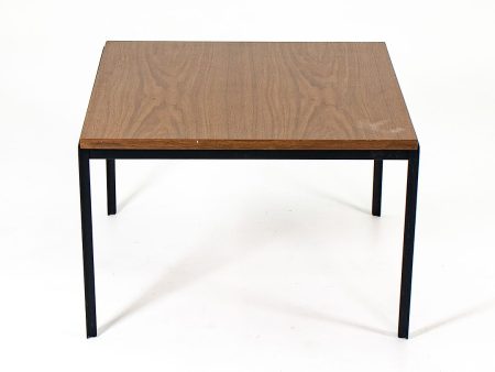 1960s Florence Knoll T-Angle Square Coffee Table with Faux Walnut Laminate Top Online now