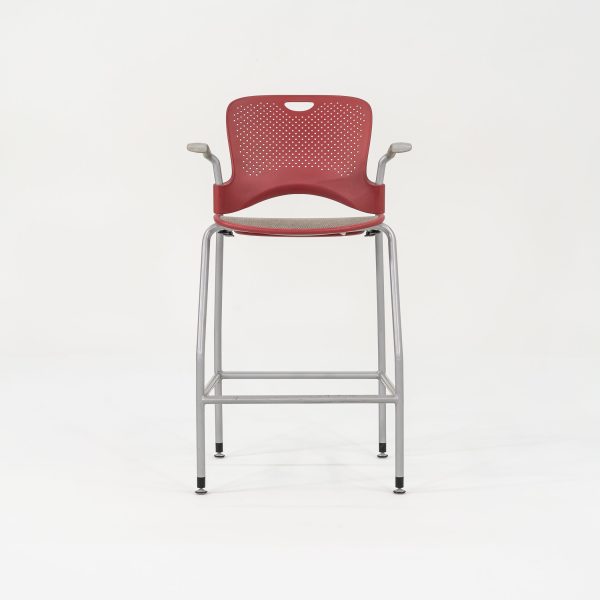 2013 Jeff Weber for Herman Miller Caper Stacking Bar Stool In Red with Arms 11x Available Online now