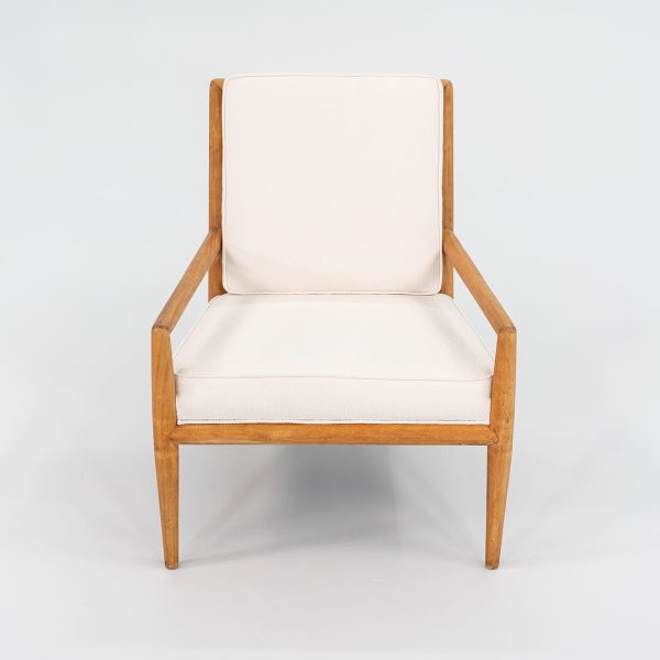 1950s T.H. Robsjohn Gibbings for Widdicomb Lounge Chair in New White Fabric Cheap