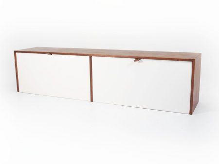 1960s Model 121 W-1 Hanging Cabinet by Florence Knoll for Knoll Steel, Walnut, Lacquer, Plastic on Sale