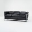 2010s LC2 3-Seat Sofa by Le Corbusier, Pierre Jeanneret, Charlotte Perriand for Cassina in Black Leather and Chrome Discount