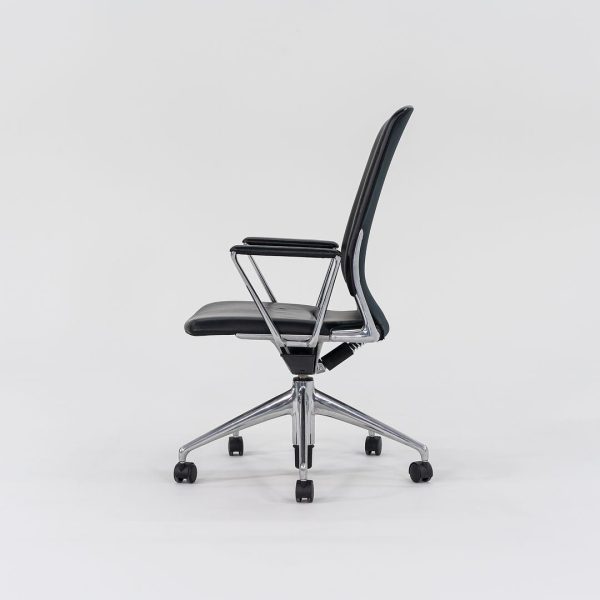 2004 Vitra Meda Desk Chair by Alberto Meda in Black Leather with Fabric Back Sale