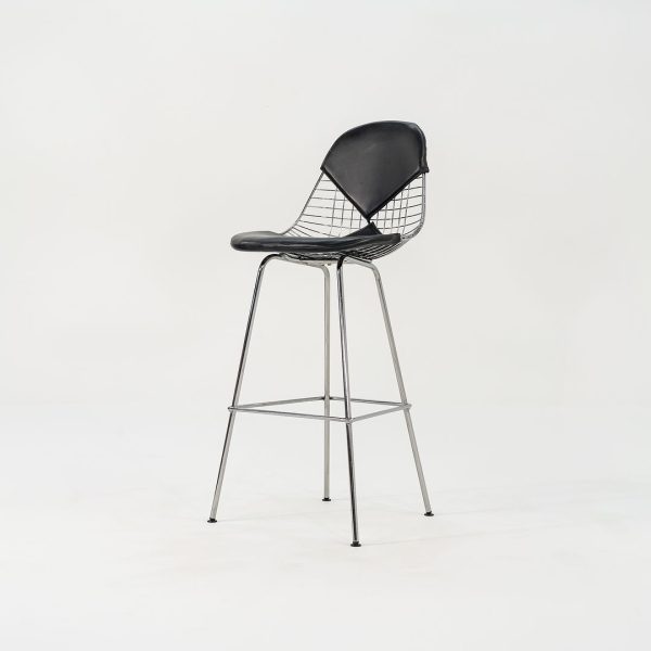 2010s Eames Wire Stool by Ray and Charles Eames for Herman Miller Steel, Leather, Padding, Plastic Online Sale