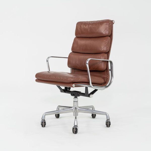 1996 Herman Miller Eames Soft Pad Executive Desk Chair in Brown Leather 8x Available For Discount