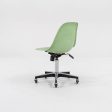 2010s Eames Modernica Fiberglass Side Shell Chairs with Rolling Desk Chair Bases in Light Green 1x Available Hot on Sale