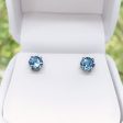 Aquamarine Fancy Cushion Cut Imitation Sterling Silver Stud Earrings For Cheap