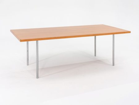 1960s PK-41 Rectangular Dining Table by Poul Kjaerholm for E. Kold Christensen in Oregon Pine and Chromed Steel #1 Cheap