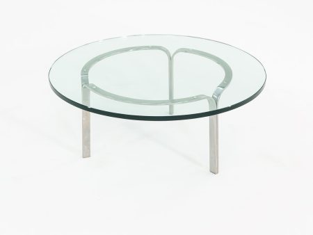 1960s Nicos Zographos for Albano TA.42G.36 Ribbon Coffee Table in Stainless Steel and Glass 36 inch Online