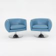 2010s D Urso Swivel Chair, Model 2165 by Joe D Urso for Knoll in Blue Leather 6x Available For Sale