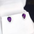 Amethyst Sterling Silver Stud Earrings on Sale