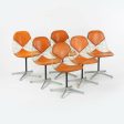 C. 1961 Set of 6 Herman Miller Eames Orange Bikini Pad Swivel PKC2 Dining Chairs For Discount