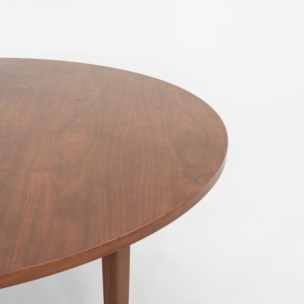 1960s Round American Modern Walnut Dining   Conference Table 72 inch Sale